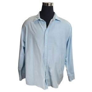Charles Tyrwhitt Button Up Shirt‎ Mens 3XL Light Blue 100% Cotton Classic Fit